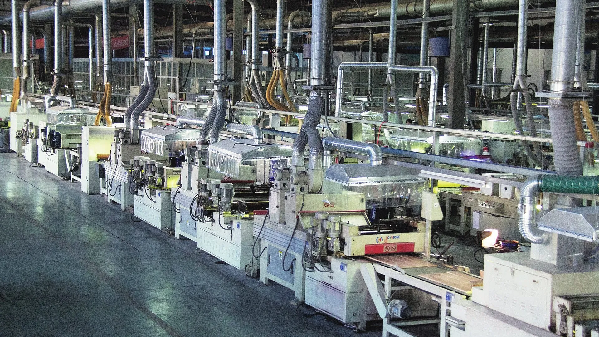 Automated flooring production line in our plant